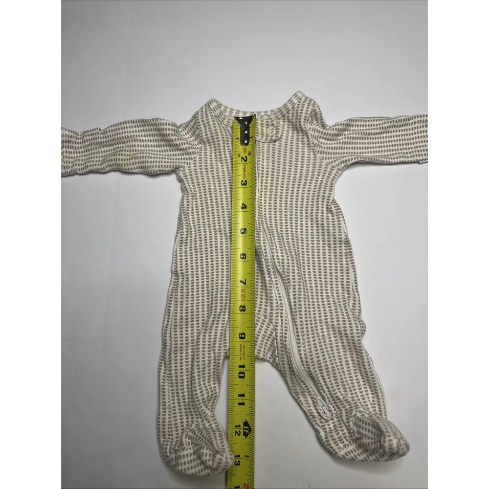 Carters Child of‎ Mine Preemie Footed Sleeper Tan Geometric Print Cotton Zipper